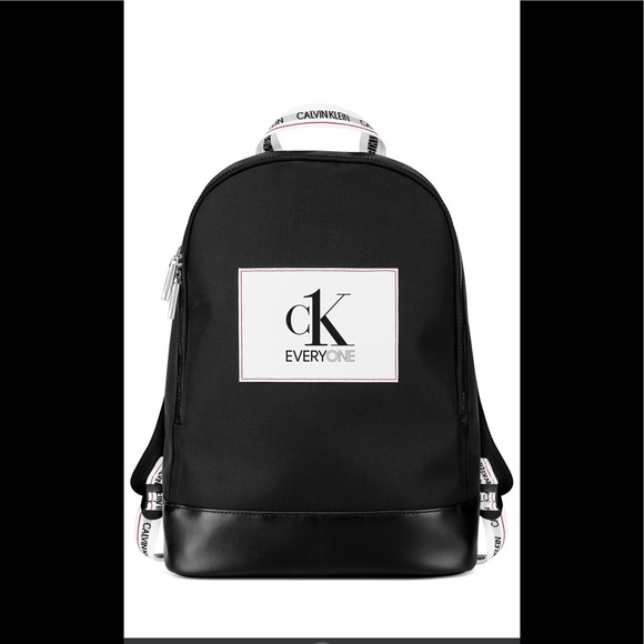 Calvin Klein Bags Ck Everyone Black Faux Leather Backpack Gym